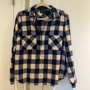 J Crew navy/cream Buffalo plaid jacket